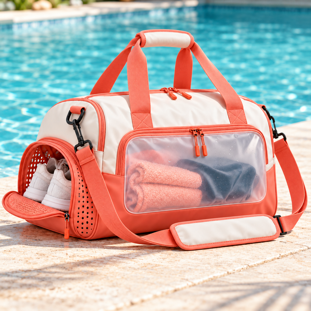 Coral Sport Swim & Gym Duffel Bag with Shoe Compartment