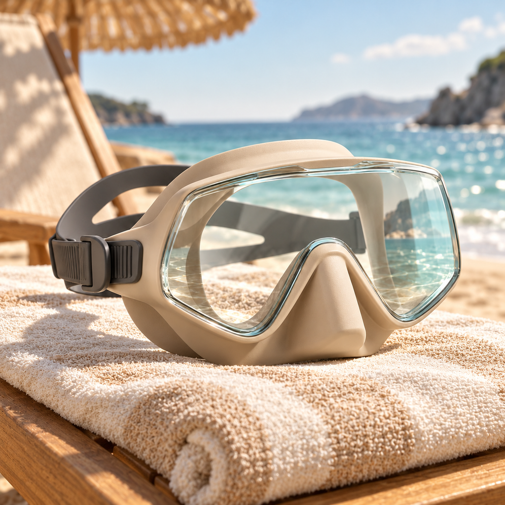 Sandstone Swim Mask – Single-Lens Design with Adjustable Strap