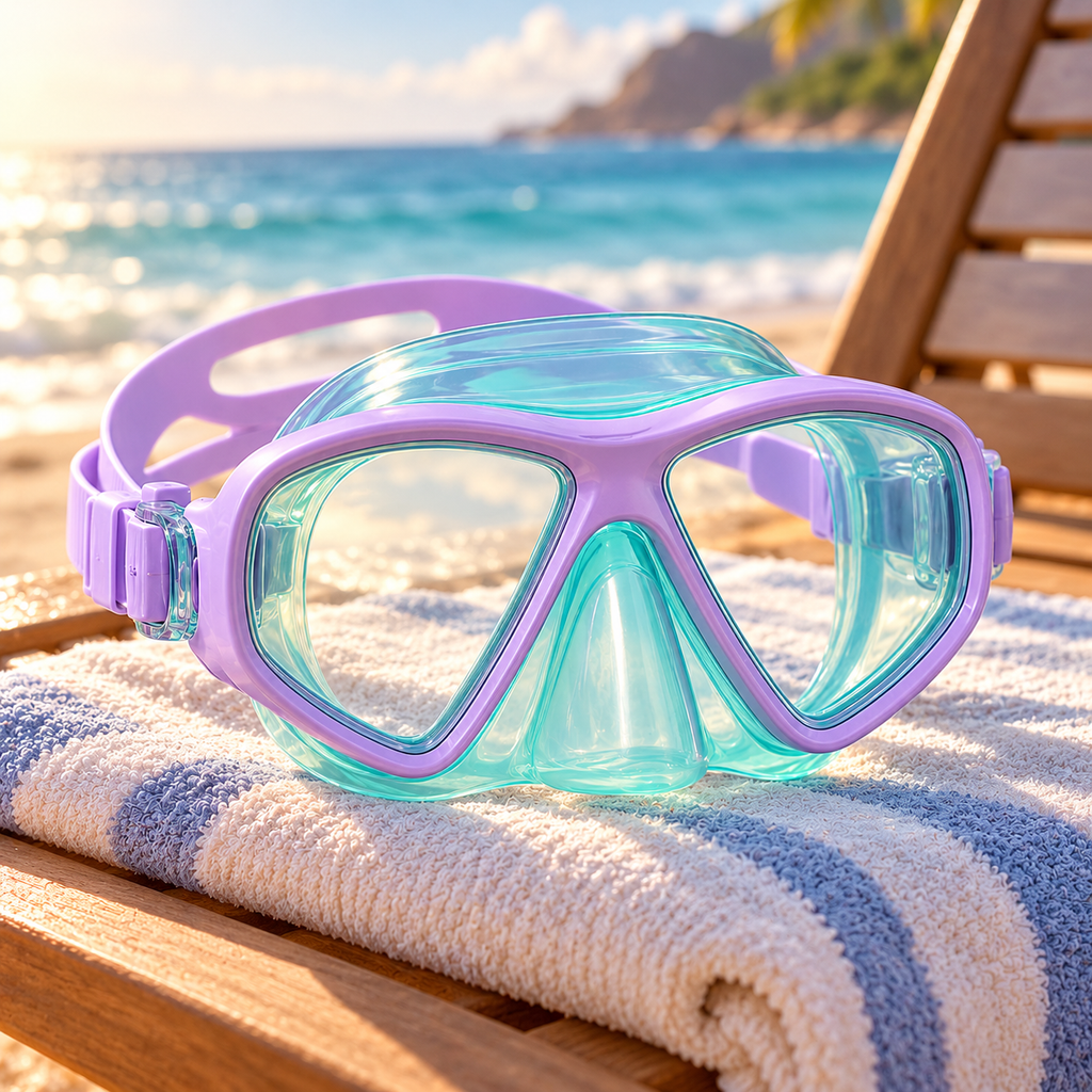 Lavender Aqua Swim Mask – Dual-Lens Design with Adjustable Strap