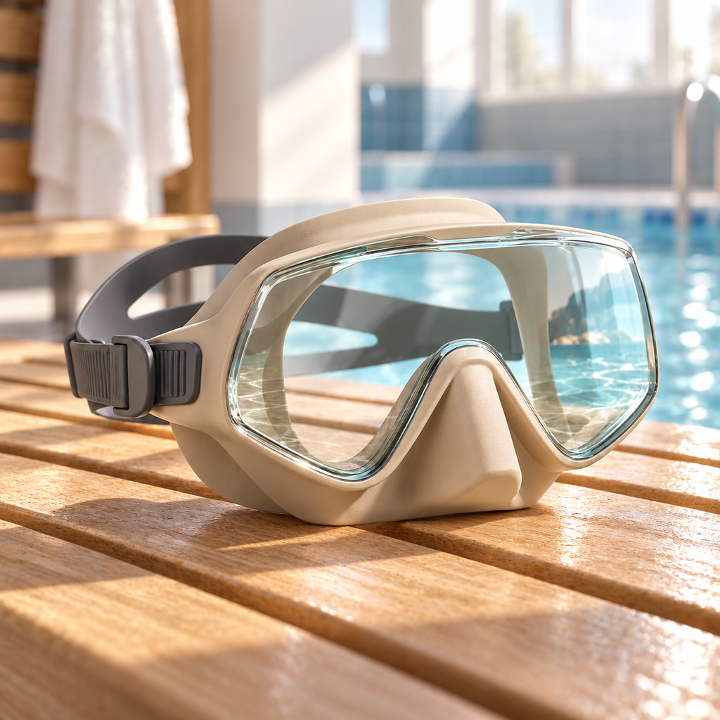 Sandstone Swim Mask – Single-Lens Design with Adjustable Strap