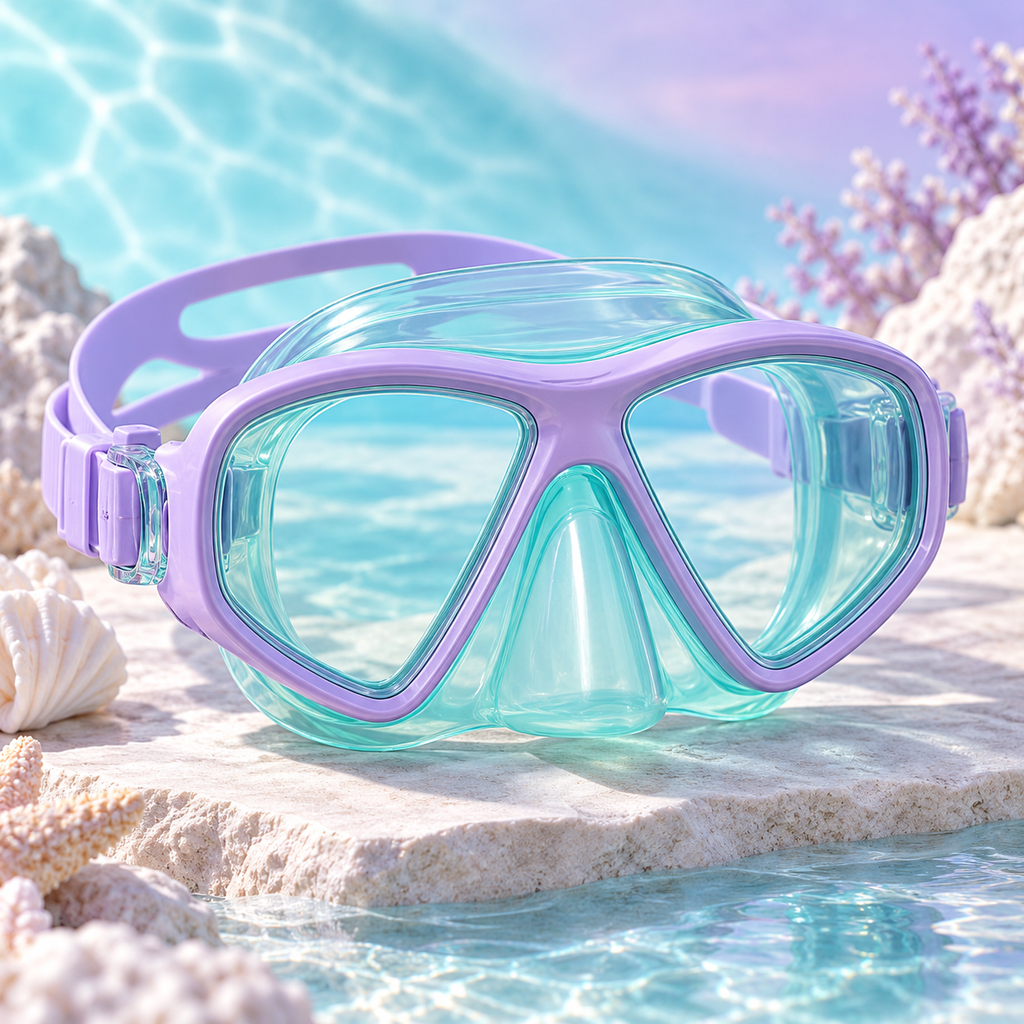 Lavender Aqua Swim Mask – Dual-Lens Design with Adjustable Strap